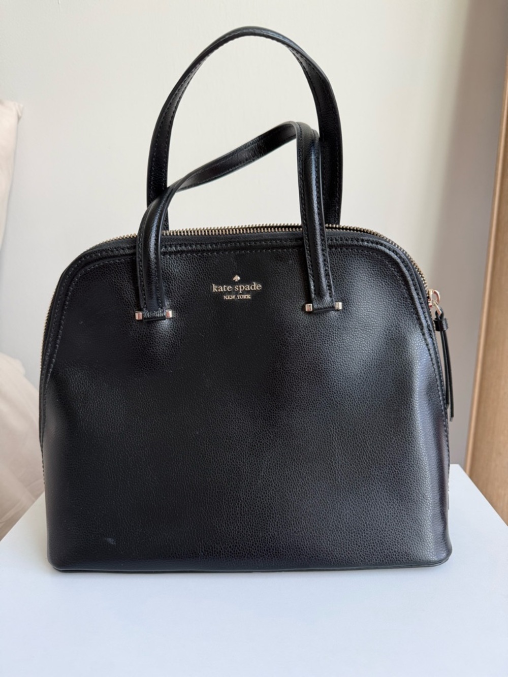 Kate Spade Black Leather Dome Satchel